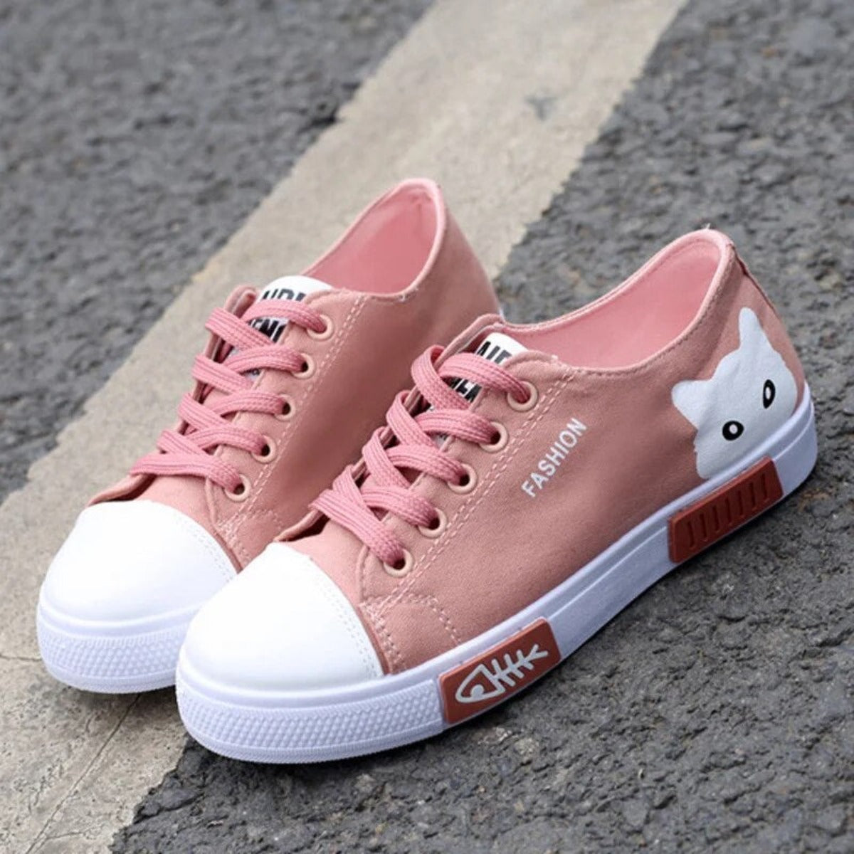 Peach Kitten Sneakers (Pink)