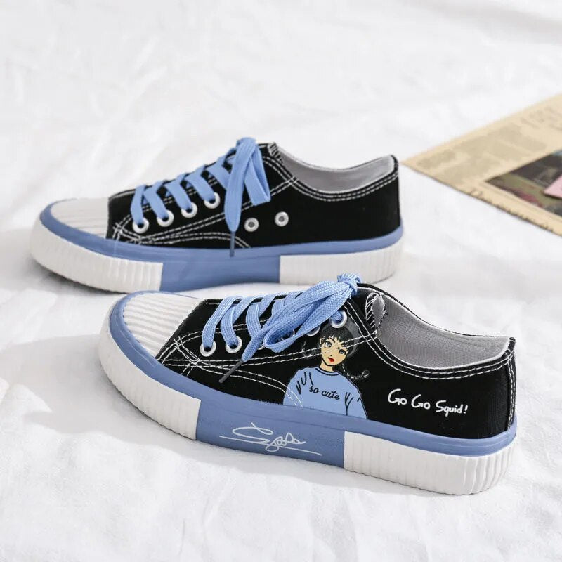 Blue Cartoon Sneakers
