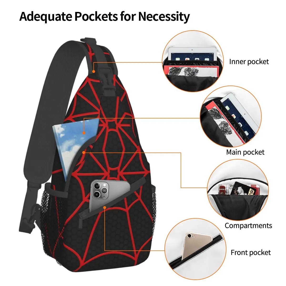 Gothic Web Crossbody Backpack