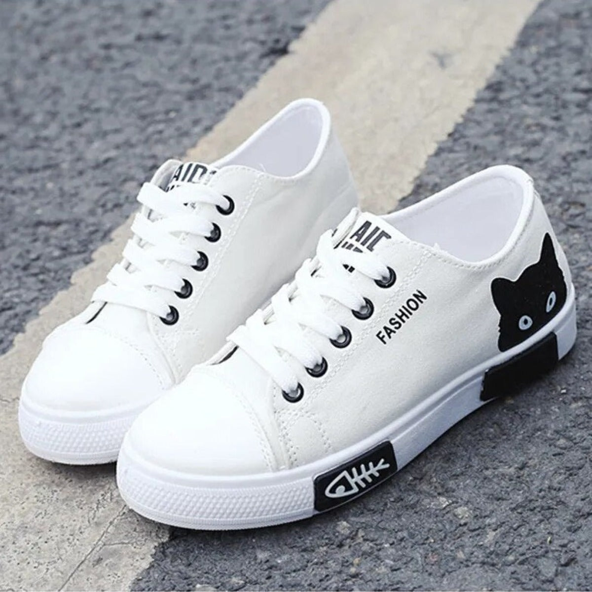 White Kitten Sneakers