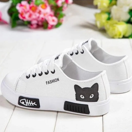 White Kitten Sneakers